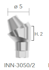 B&B MULTI-USE ABUTMENTS CONEXA, ANGLED MUA Ø 5 - 30° H. 2, INN-3050/2