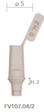 B&B TEMPORARY PROSTHETIC COMPONENTS CONEXA, STRAIGHT ABUTMENTS, Ø 5 - 0° H.2, FV107.04/2 