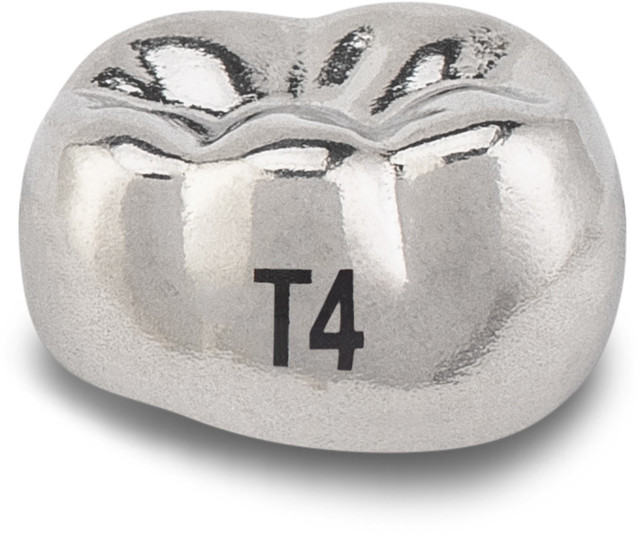 Acero Stainless Steel Crown XT T4 - Lower right primary second molar size 4 (pack of 5 crowns), E-LR-4 