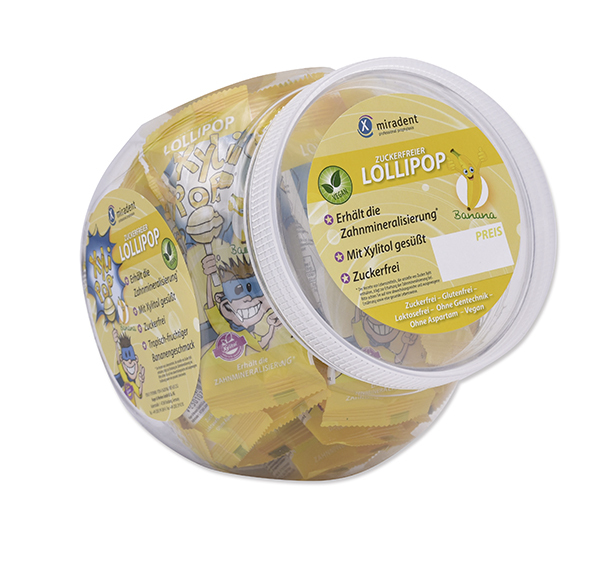 miradent XyliPOP Lolli - Dental Care Lollipop, Banana, 25 x 6g