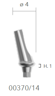 B&B TITANIUM PROSTHETIC COMPONENTS DURA-VIT SLIM, TITANIUM ANGLED ABUTMENTS Ø 4 - 15° H. 1 + SCREW, 00370/14  