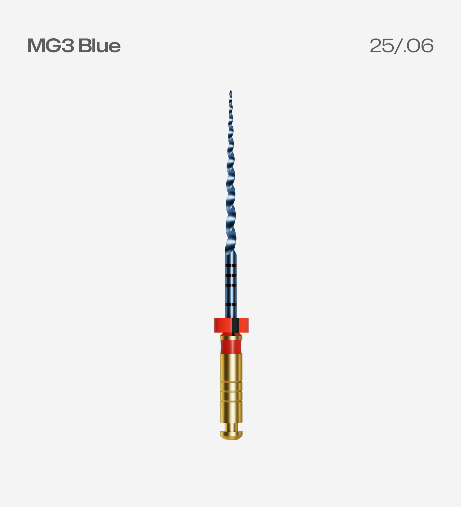 Perfect MG3 Blue 25mm #G2 25/.06, 6pcs/pack, Endodontic Rotary Files