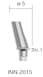B&B TITANIUM PROSTHETIC COMPONENTS CONEXA,  ANGLED ABUTMENT 15° H=1 d. 5 + SCREW, INN-2015