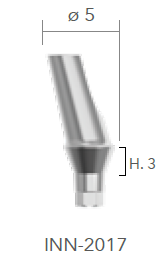 B&B TITANIUM PROSTHETIC COMPONENTS CONEXA, IMPLANT ACCESSORIES ANGLED ABUTMENT 15° H=3 d. 5 + SCREW, INN-2017 