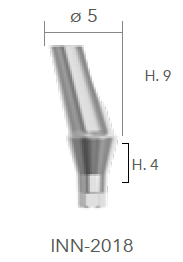 B&B TITANIUM PROSTHETIC COMPONENTS CONEXA, ANGLED ABUTMENT 15° H=4 d. 5 + SCREW, INN-2018 