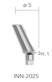 B&B TITANIUM PROSTHETIC COMPONENTS CONEXA, ANGLED ABUTMENT 25° H=1 d. 5 + SCREW, INN-2025 
