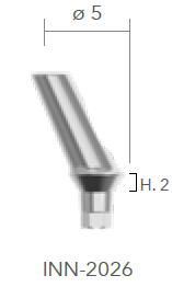 B&B TITANIUM PROSTHETIC COMPONENTS CONEXA, ANGLED ABUTMENT 25° H=2 d. 5 + SCREW, INN-2026 