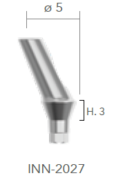 B&B TITANIUM PROSTHETIC COMPONENTS CONEXA, ANGLED ABUTMENT 25° H=3 d. 5 + SCREW, INN-2027 