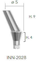 B&B TITANIUM PROSTHETIC COMPONENTS CONEXA, ANGLED ABUTMENT 25° H=4 d. 5 + SCREW - INN-2028 