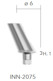 B&B TITANIUM PROSTHETIC COMPONENTS CONEXA, ANGLED ABUTMENT 25° H=1 d. 6 + SCREW, INN-2075 