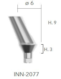 B&B TITANIUM PROSTHETIC COMPONENTS CONEXA, ANGLED ABUTMENT 25° H=3 d. 6 + SCREW, INN-2077 