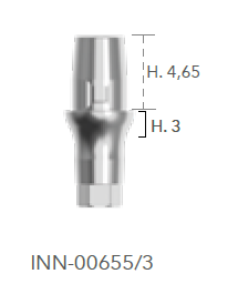 B&B TITANIUM PROSTHETIC COMPONENTS, DIGITAL TI-LINK ABUTMENTS IIN TITANIUM CONEXA, Cerec base N/R Ø 4.5 h. 3 + SCREW, INN-00655/3 