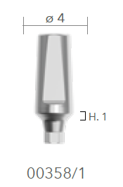 B&B TITANIUM PROSTHETIC COMPONENTS DURA-VIT SLIM, TITANIUM Straight Abutment SLIM h. 1, 00358/1