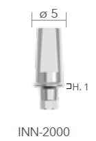 B&B TITANIUM PROSTHETIC COMPONENTS CONEXA, TITANIUM STRAIGHT ABUTMENT H=1 d. 5 + SCREW, INN-2000 