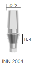 B&B TITANIUM PROSTHETIC COMPONENTS CONEXA, TITANIUM STRAIGHT ABUTMENT H=4 d. 5 + SCREW, INN-2004 