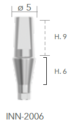B&B TITANIUM PROSTHETIC COMPONENTS CONEXA, TITANIUM STRAIGHT ABUTMENT H=6 d. 5 + SCREW, INN-2006 