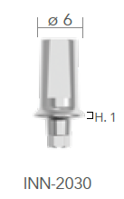 B&B TITANIUM PROSTHETIC COMPONENTS CONEXA, TITANIUM STRAIGHT ABUTMENT H=1 d. 6 + SCREW, INN-2030 