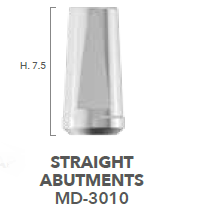 B&B TITANIUM PROSTHETIC COMPONENTS DURA-VIT MINI, TITANIUM STRAIGHT ABUTMENT FOR MINI IMPLANT, MD-3010 