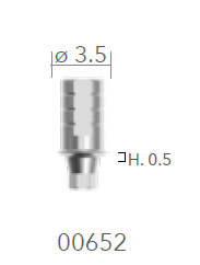 B&B TITANIUM PROSTHETIC COMPONENTS DURA-VIT SLIM, DIGITAL ABUTMENTS, NON ROTATING TI LINK  H.0.5 MM + SCREW, 00652