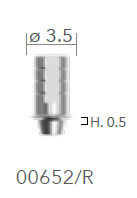 B&B TITANIUM PROSTHETIC COMPONENTS, DIGITAL ABUTMENTS DURA-VIT SLIM, ROTATING TI LINK Ø 4 H.0.5 MM + SCREW, 00652/R  