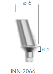 B&B TITANIUM PROSTHETIC COMPONENTS CONEXA, ANGLED ABUTMENT 15° H=2 d. 6 + SCREW, INN-2066