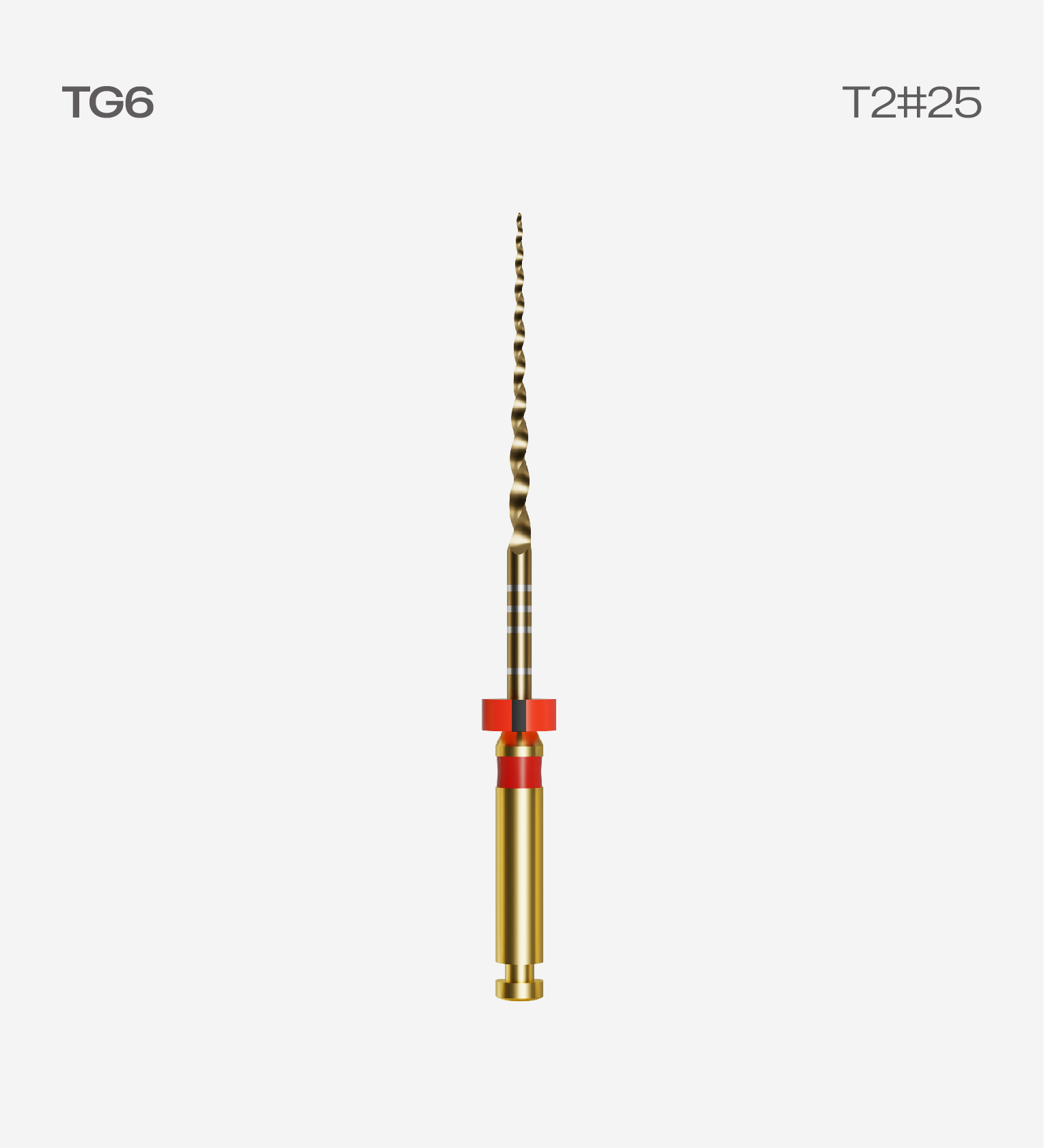 Perfect TG6 25mm #T2 25/.08, 6pcs/pack, Endodontic Rotary Files