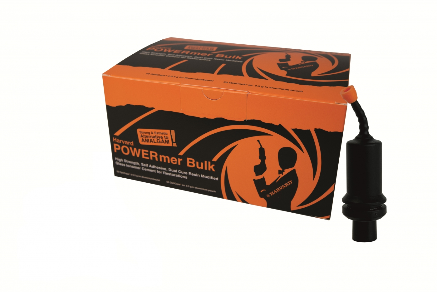 Harvard POWERmer Bulk, high strength, self adhesive, dual cure composite-hybrid for restorations A2, 10x0.5g OptiCaps - 7071212