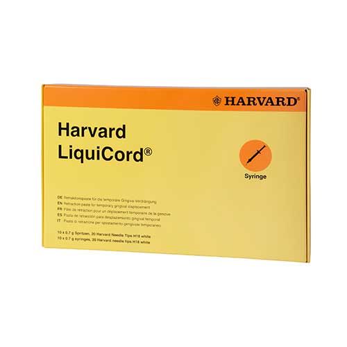 Harvard LiquiCord, retraction paste for temporary gingiva displacement, 10x0.7g syringe, 20 needle tips -  7083870