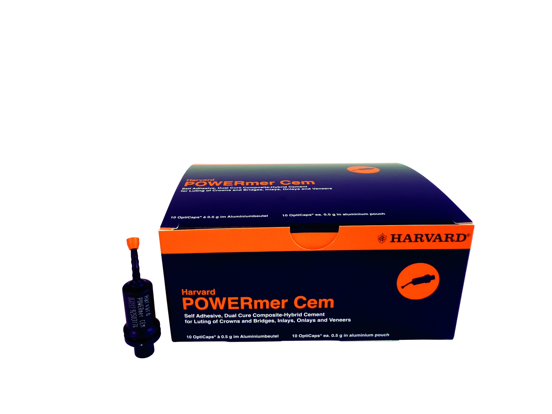 Harvard POWERmer Cem, self adhesive, dual cure composite hybrid Universal, 10x0.5g OptiCaps - 7071321