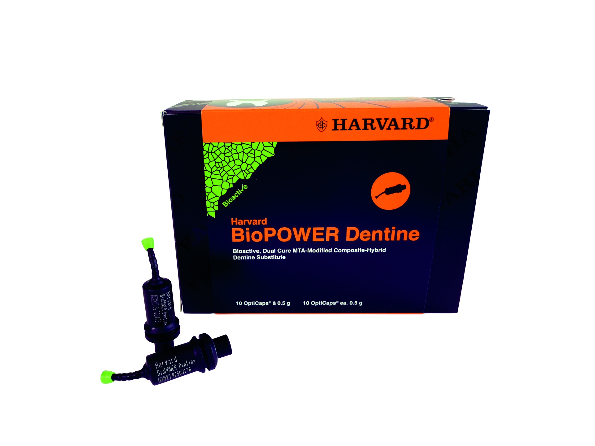 Harvard BioPOWER Dentine, bioactive, dual cure MTA-modified composite-hybrid dentin, Universal, 10x0.5g OptiCaps - 7071410
