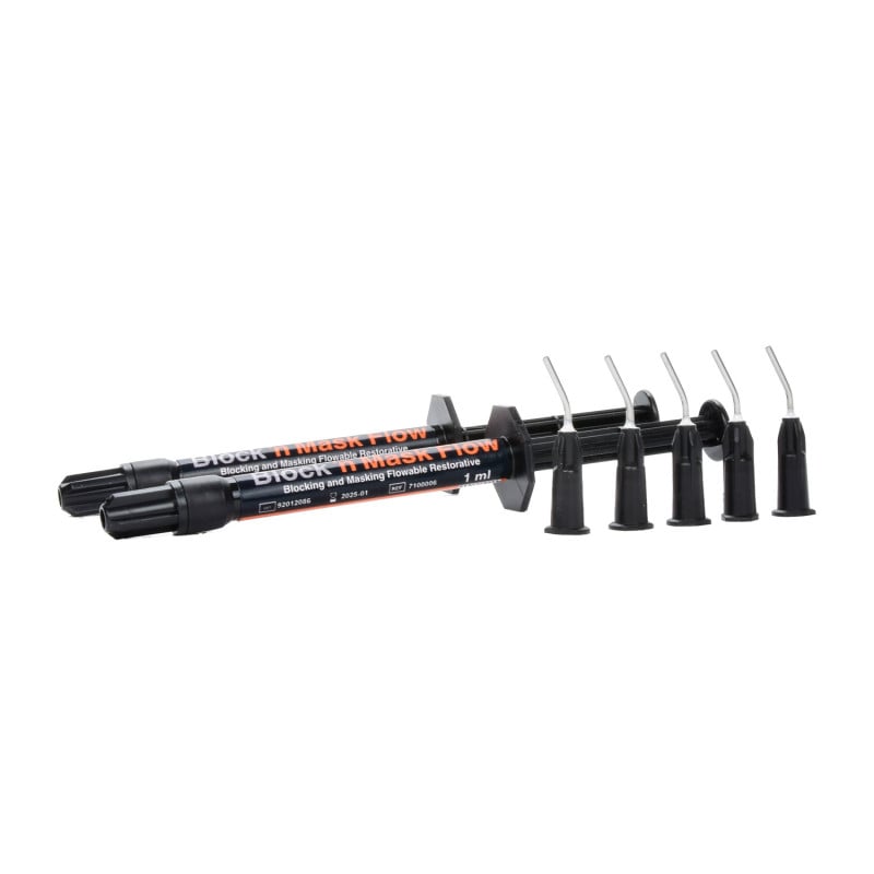 Harvard Block n Mask Flow, flowable composite for blocking and masking, 2x1ml syringes, 8 Needle Tips - 7100006 
