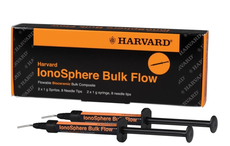 Harvard IonoSphere Bulk Flow, flowable composite with bioceramic fillers Universal, 2x1g syringes, 8 needle tips - 7100011 