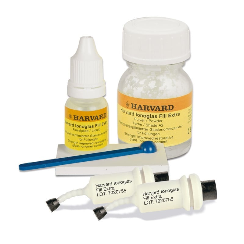 Harvard IonoGlas Fill Extra, glass ionomer cement for fillings, self cure A2, 15g powder + 8ml liquid - 7052112