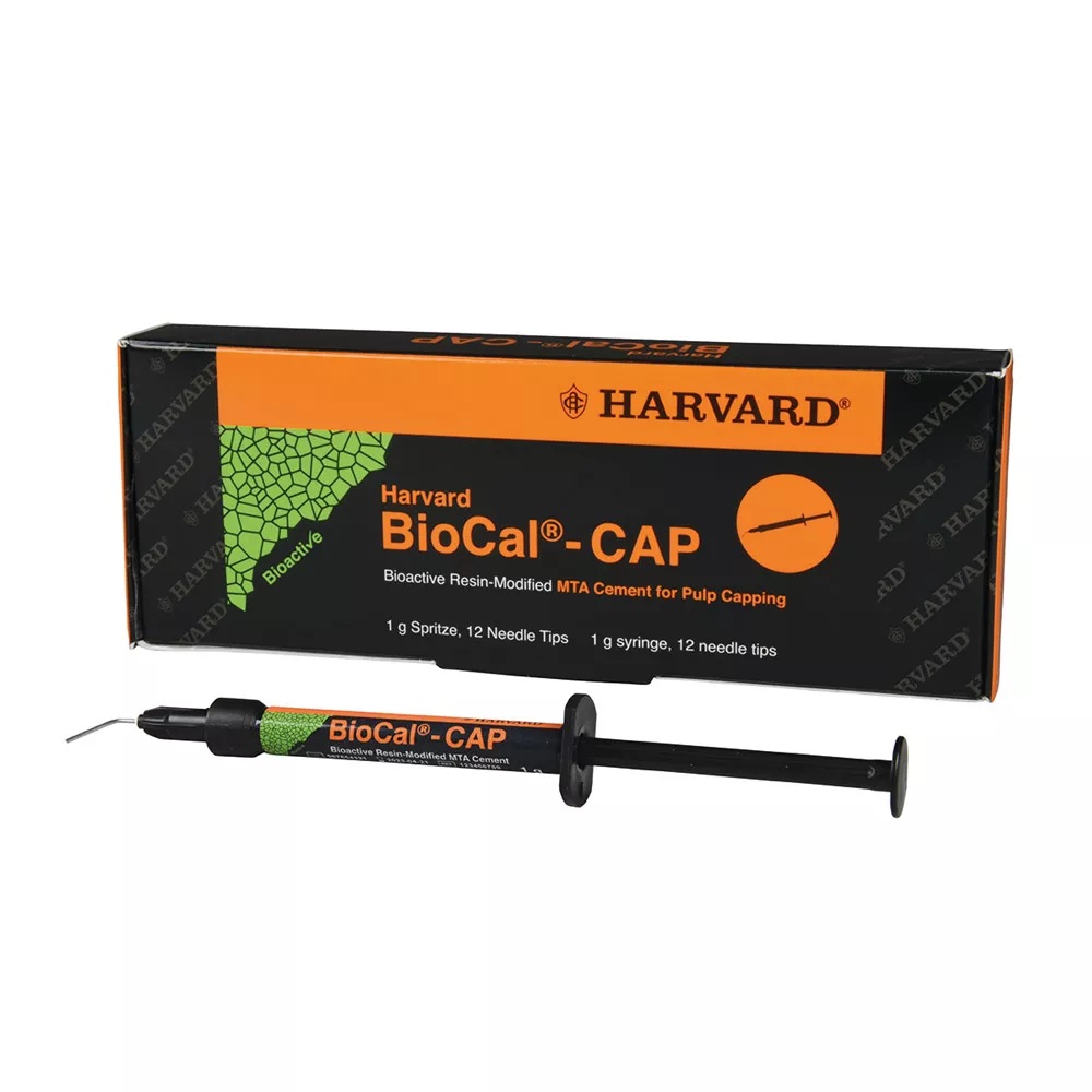 Harvard BioCal-CAP, bioactive, light cure, resin-modified MTA cement, 1x1g syringe, 12 needle tips - 7081550