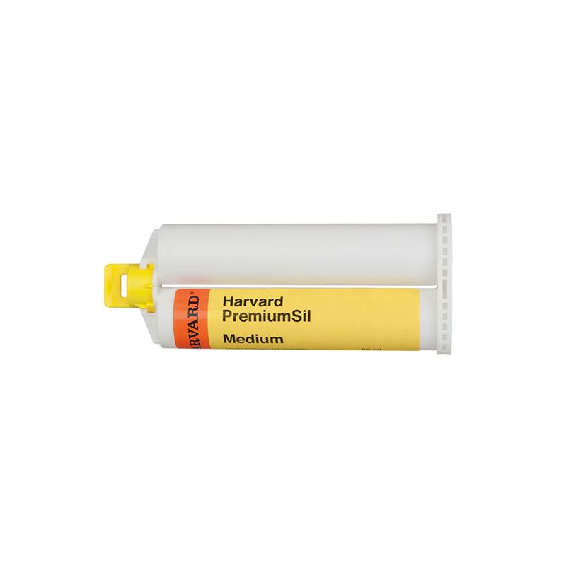 Harvard PremiumSil Medium, superhydrophilic vinyl polysiloxane impression material, Medium Normal Set, 2x50ml cartridges, 12 mixing tips, 4 IntraTips - 7083711 