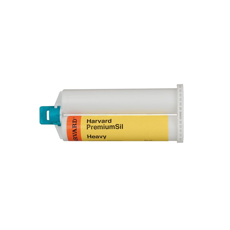 Harvard PremiumSil Heavy, superhydrophilic vinyl polysiloxane impression material, Heavy Normal Set, 2x50ml cartridges, 12 mixing tips - 7083731 