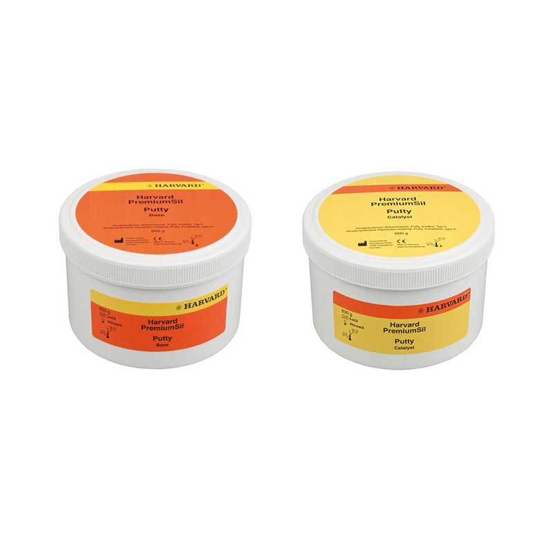 Harvard PremiumSil Putty, superhydrophilic vinyl polysiloxane impression material, 2x600g jar, 2 spoons - 7083751 