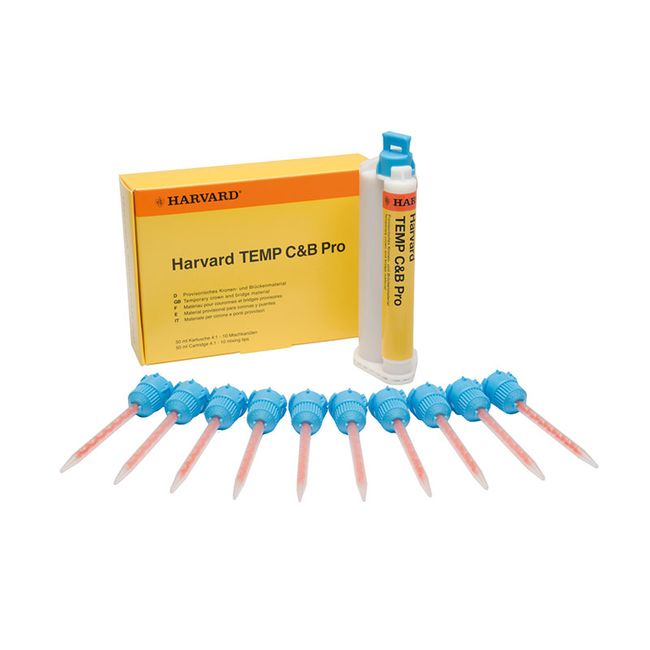 Harvard TEMP C&B Pro, temporary crown and bridge material 4:1 A2, 50ml cartridge, 10 mixing cannulas 4:1 - 7081642
