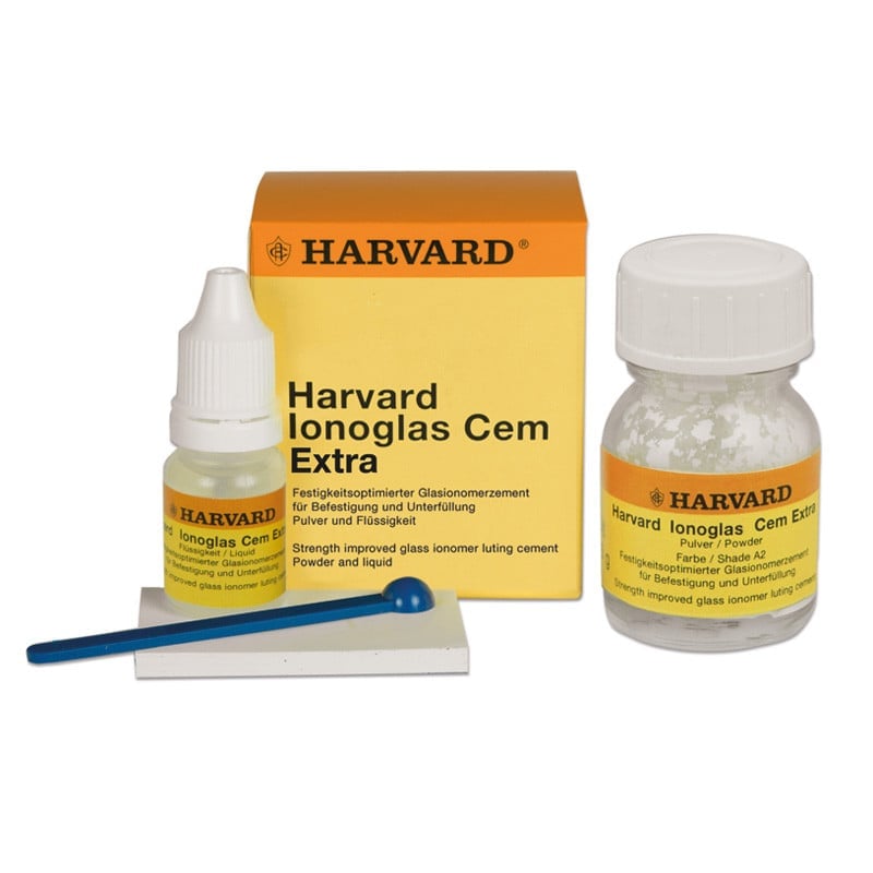 Harvard IonoGlas Cem Extra, classical self cure glass ionomer cement, 15g powder, Universal + 10ml liquid - 7042115 