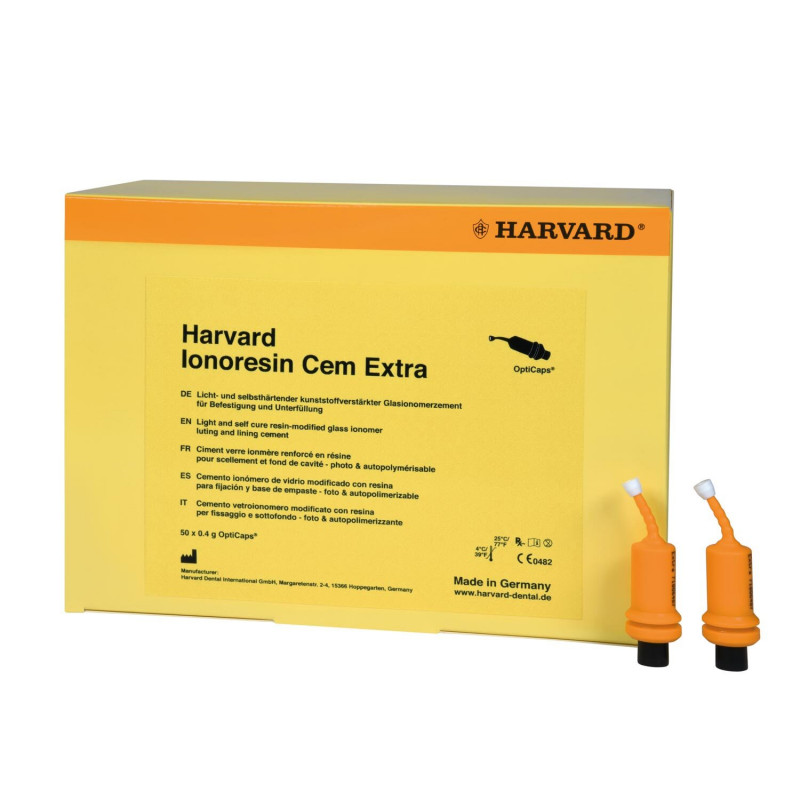 Harvard IonoResin Cem Extra (LC), esthetic light and self cure resin-reinforced glass ionomer cement Universal, 0.4gx50 OptiCaps - 7061251 