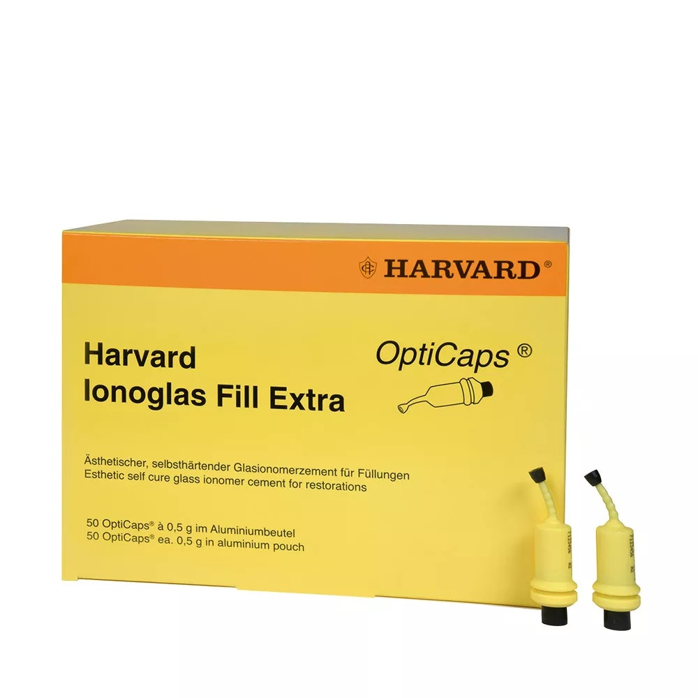 Harvard IonoGlas Fill Extra, glass ionomer cement for fillings, self cure A3, 50X0.5g OptiCaps - 7052253 